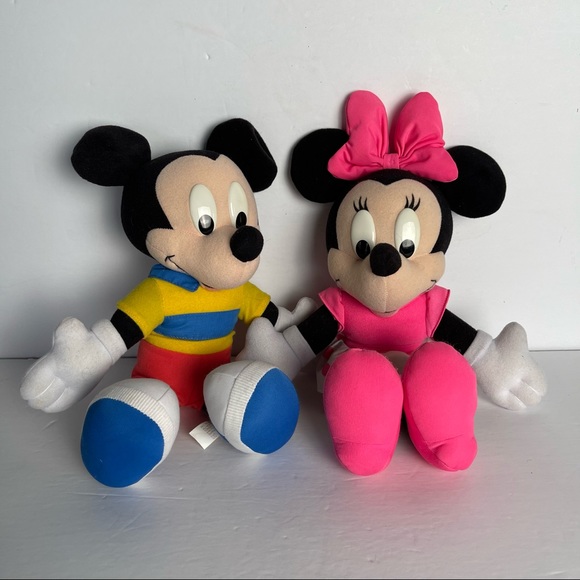 Disney Toys Disney Mickey And Minnie Mouse Plush Pair Toys 3 Vintage Poshmark